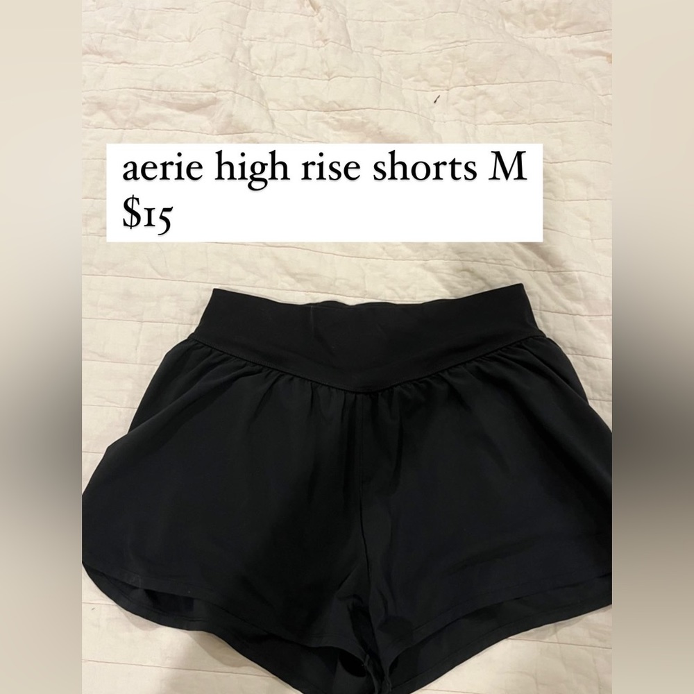 aerie black high rise shorts